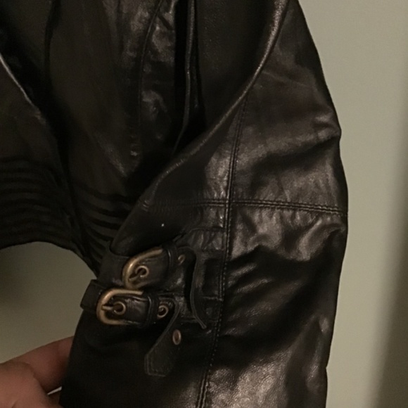 Genuine Leather Moto Cropped Jacket - Picture 4 of 4